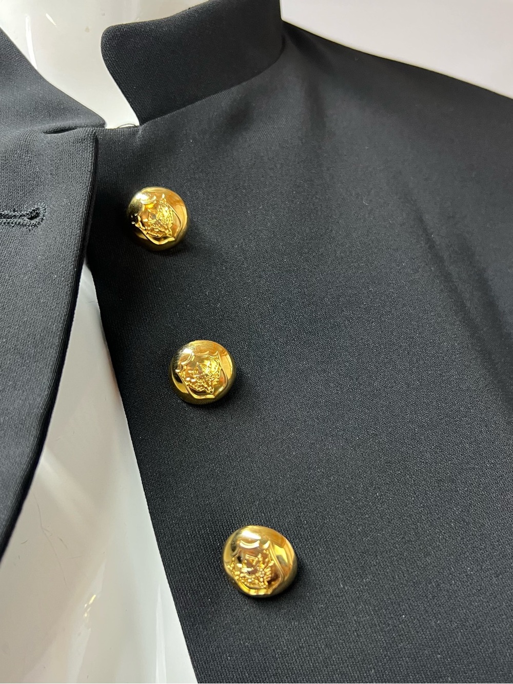 ZARA Women's S Black Gold Button Stretch Boxy Crop Blazer Jacket - Picture 5 of 11
